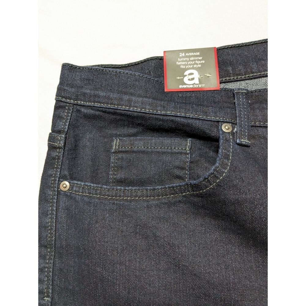AVENUE DENIM CLASSIC TAPERED Women Plus 24 Average Cotton Poly Stretch Jeans NEW - Picture 9 of 16
